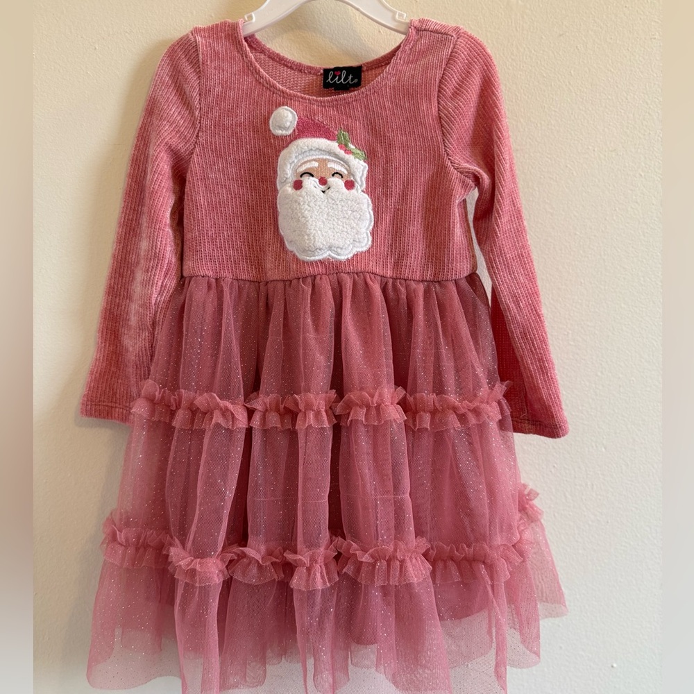 Lilt Pink Tulle Santa Formal Kids Dress